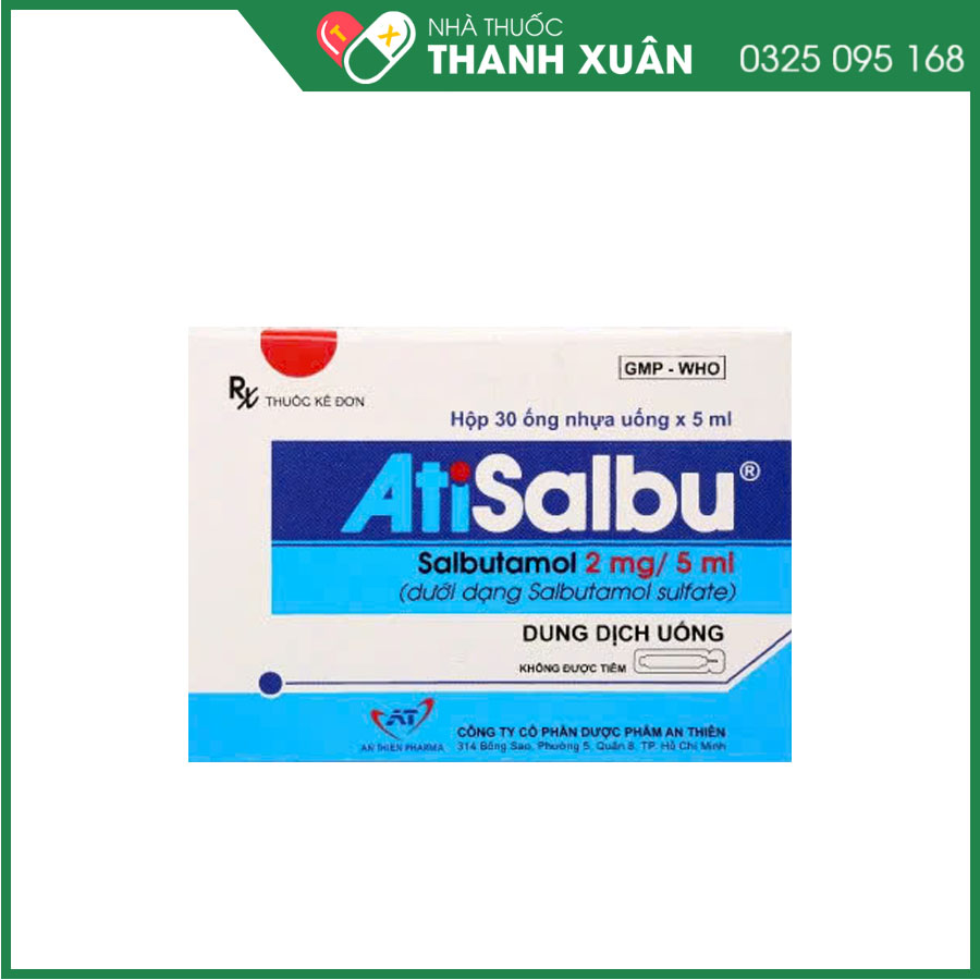 AtiSalbu chỉ định điều trị cơn hen, ngăn cơn co thắt phế quản, điều trị tắc nghẽn đường dẫn khí hồi phục